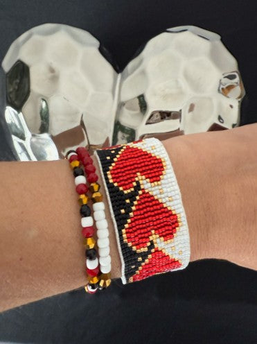 Signature gilded hearts bracelet set