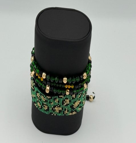 Signature leopard pattern bracelet set