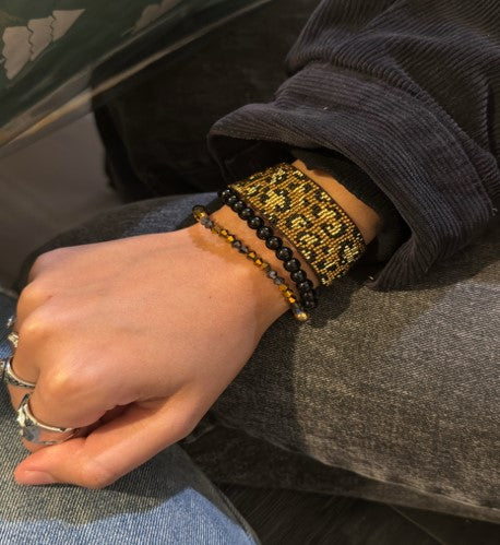 Signature leopard pattern bracelet set