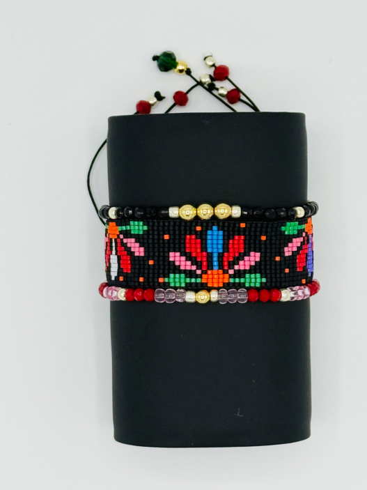 Signature Multi color flowers bracelet set