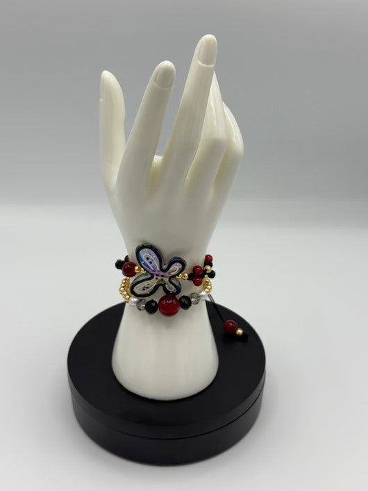 Signature butterfly freeform beaded Bracelet set