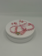 Signature Evil eye freeform beaded Bracelet set